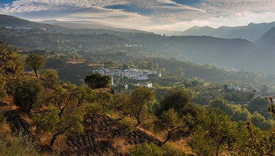 Distant view of Mecina